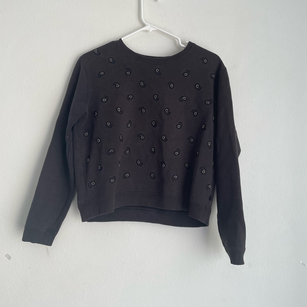 Black Embroidered Women's Top